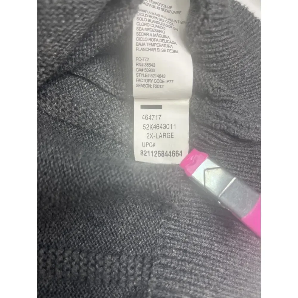 Arrow Sweater Mens 2XL Crewneck Cotton Pullover Grey